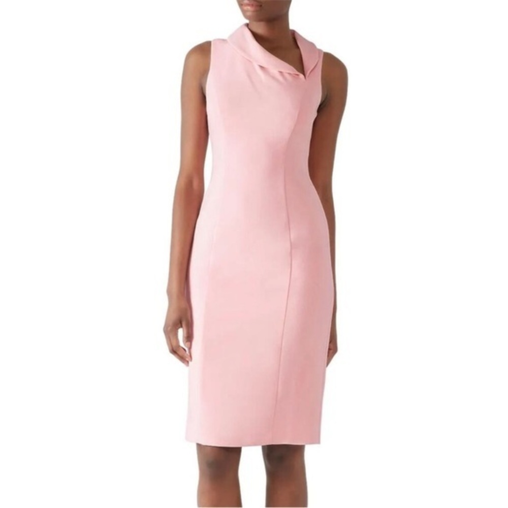Black Halo Blaze Sheath Solid Sleeveless Light Pink Dress Size 0
